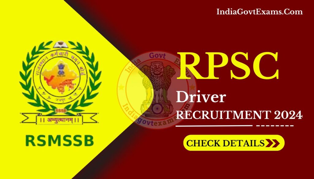 Rajasthan Driver Recruitment 2025 Apply Online for 2756 Post