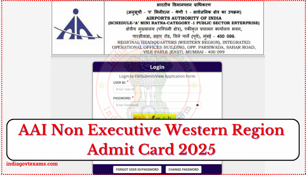 AAI Non Executive Western Region Admit Card 2025