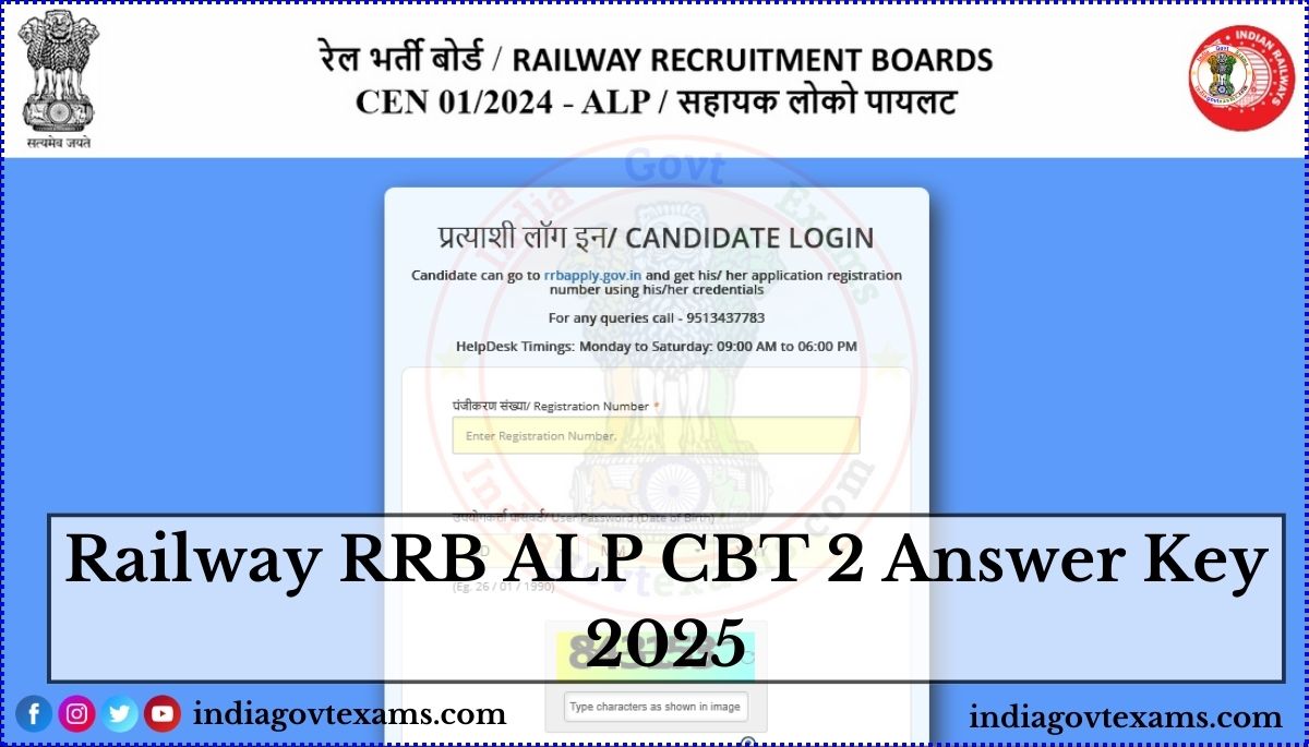 Railway RRB ALP CBT 2 Answer Key 2025