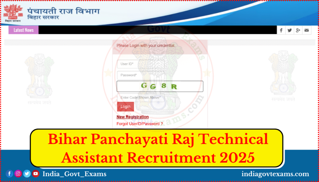 Bihar Panchayati Raj Technical Assistant Recruitment 2025