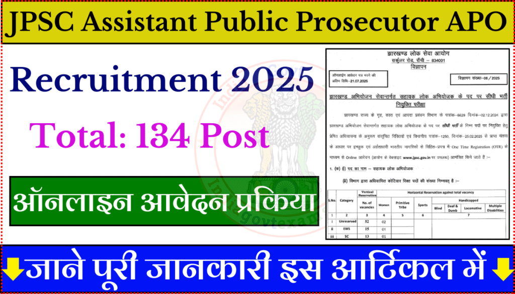 JPSC Assistant Public Prosecutor APO Recruitment 2025