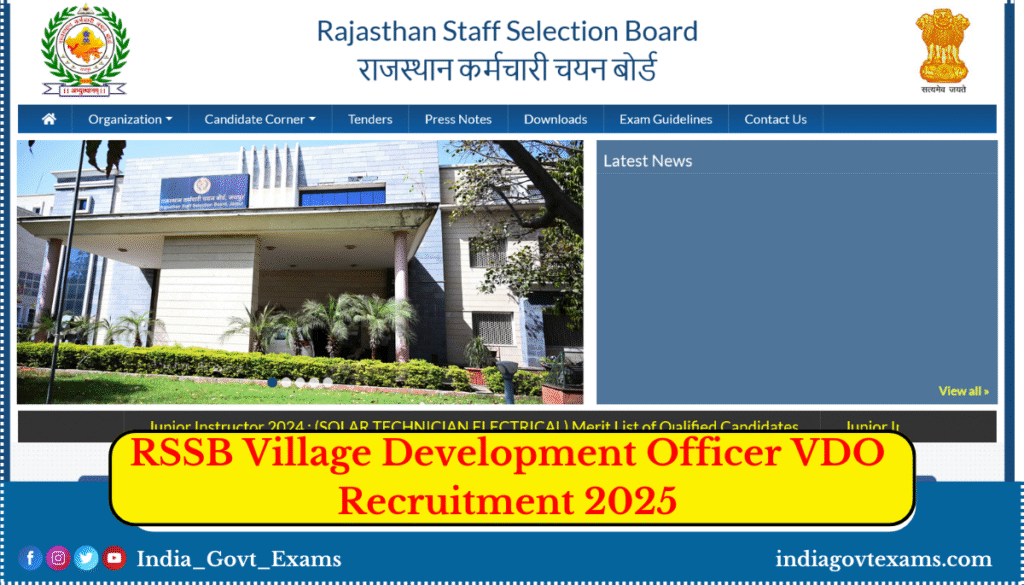 RSSB Village Development Officer VDO Recruitment 2025
