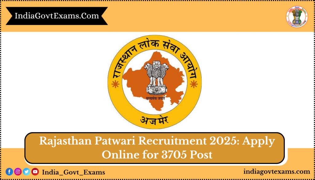 Rajasthan Patwari Recruitment 2025 Apply Online