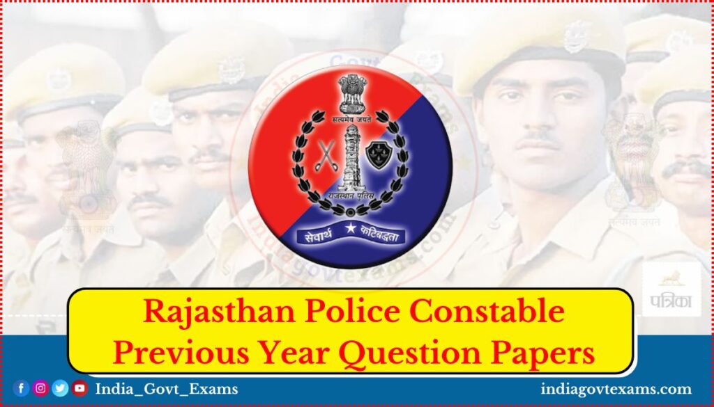 Rajasthan Police Constable Previous Year Question Papers