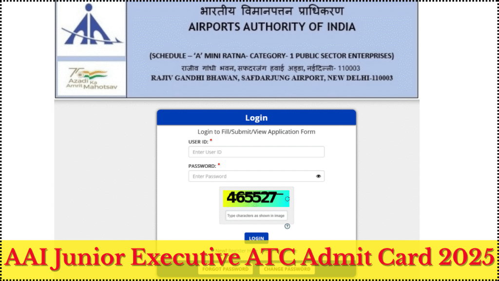 AAI Junior Executive ATC Admit Card 2025
